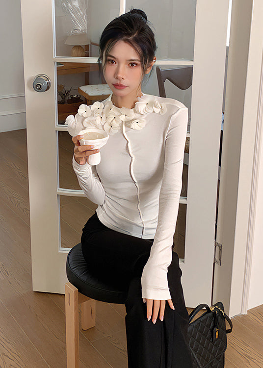 Style White Slim Fit Cotton T Shirt Top Fall