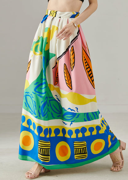 Exra Large Hem Print Original Design Skirt Summer