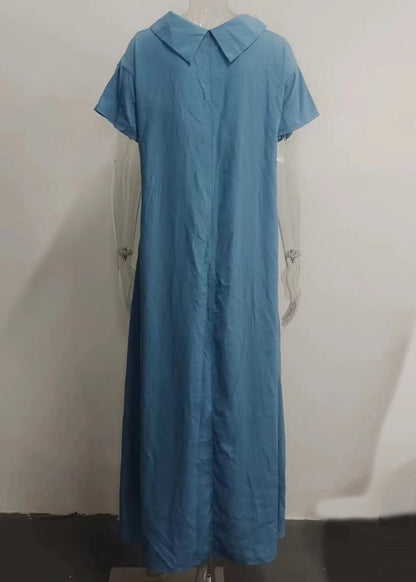 Pink Turtle Neck Patchwork Vacation Long Dresses Summer