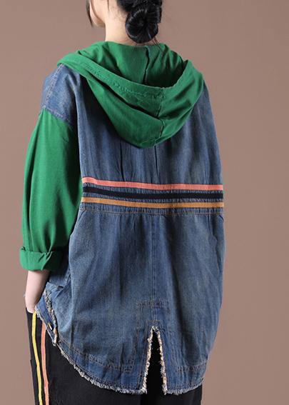 Hooded Spring Maxi Coat Green Clothing Jackets