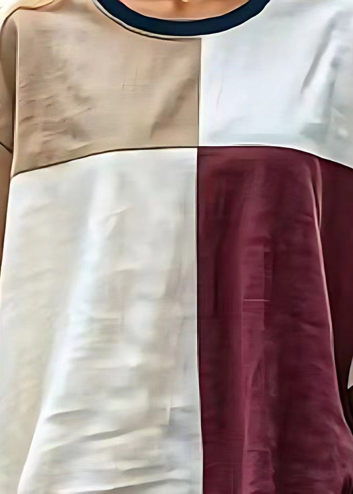 Colorblock Oversized Patchwork Linen Tanks Summer