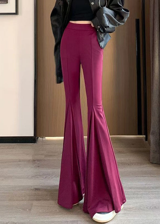 Fine Rose Silm Fit Spandex Flare Bottoms Pants Spring