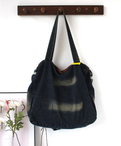 Tassel Large Capacity Denim Satchel Bag Handbag