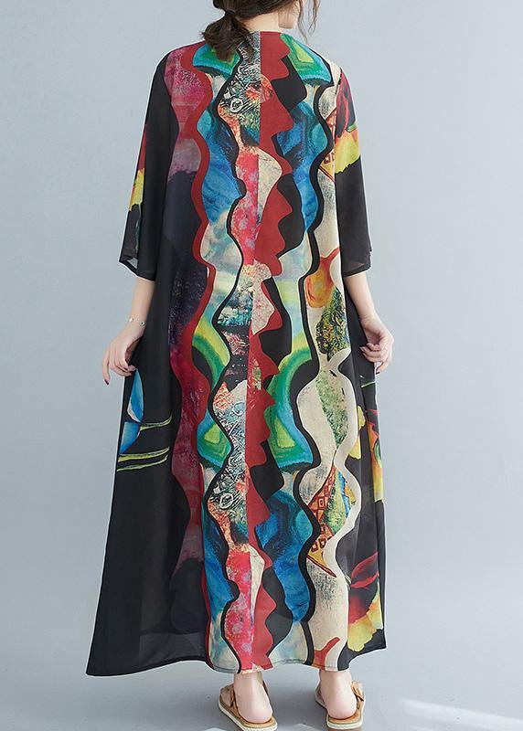 Organic V Neck Cinched Spring Tunics Print Dresses