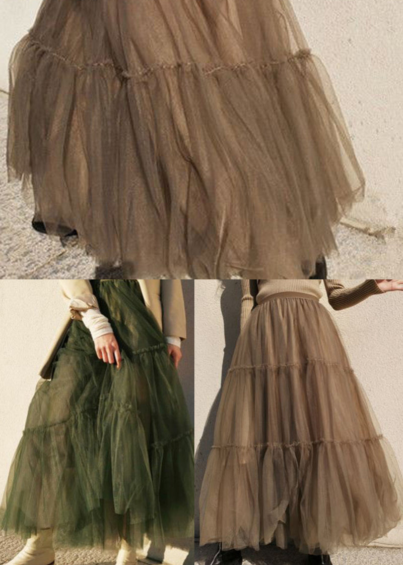 Chocolate Patchwork Tulle Skirts Spring