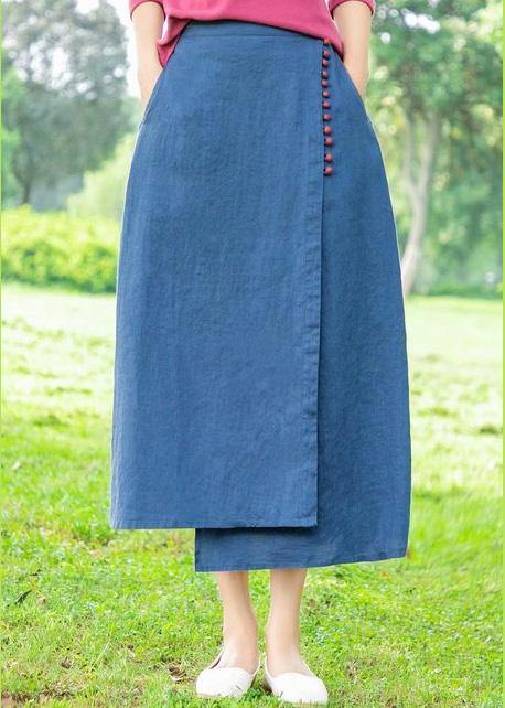 New Retro Blue Irregular Skirt