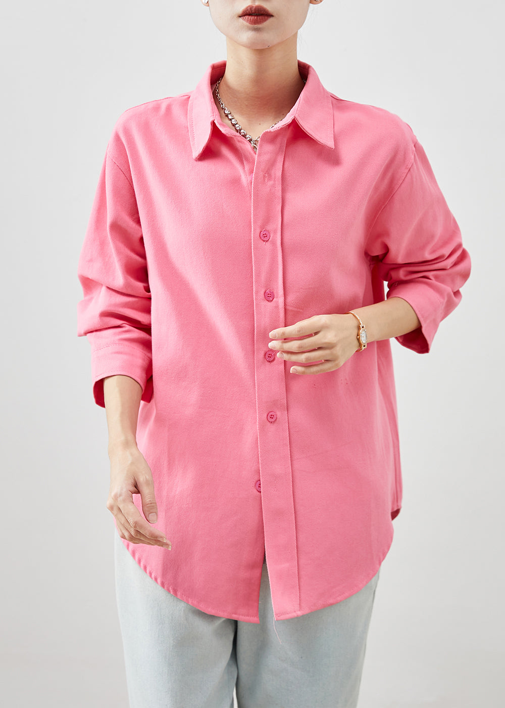 Diy Watermelon Red Peter Pan Collar Cotton Blouses Fall