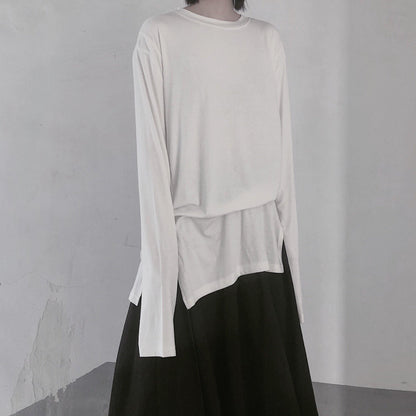 Handmade White Clothes for O Neck Side Open Baggy Shirt