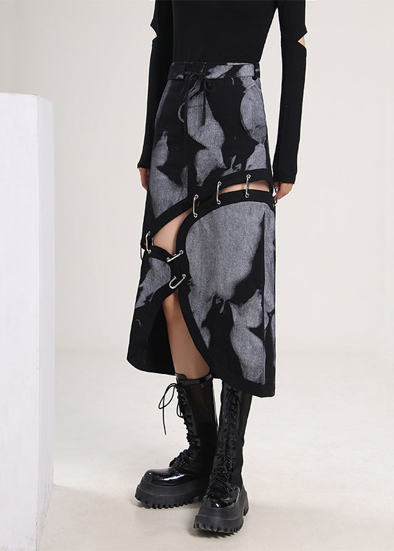 Asymmetrical Tie Dye Cotton Skirt Spring