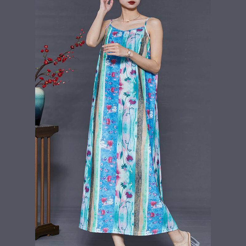 Blue Print Silm Fit Cotton Sundress Summer