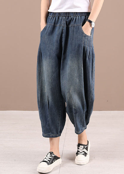 Blue Pockets Harem Fall Pants