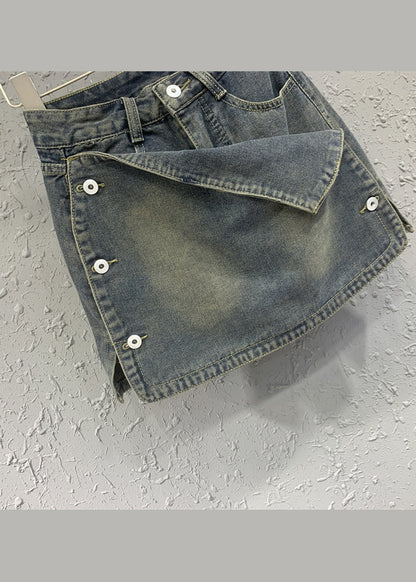 New Blue High Waist Denim Short Skirt Autumn
