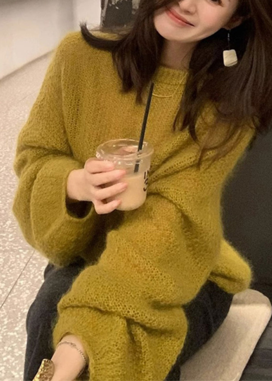 Ginger O-neck Cotton Knit Sweater Spring