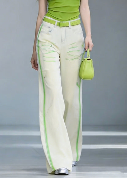 V Neck Cotton T Shirt and Jeans Two Pieces Set Summer
