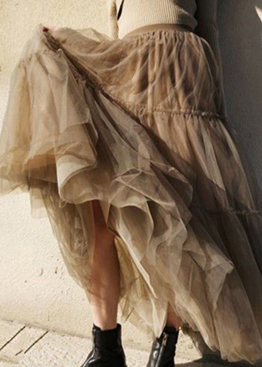 Chocolate Patchwork Tulle Skirts Spring