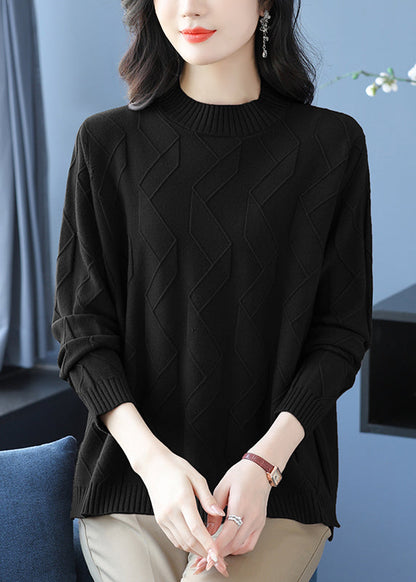 Yellow O Neck Cozy Warm Woolen Knit Pullover Winter