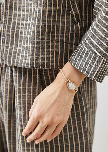 Grey Striped Linen Two Pieces Set Spring