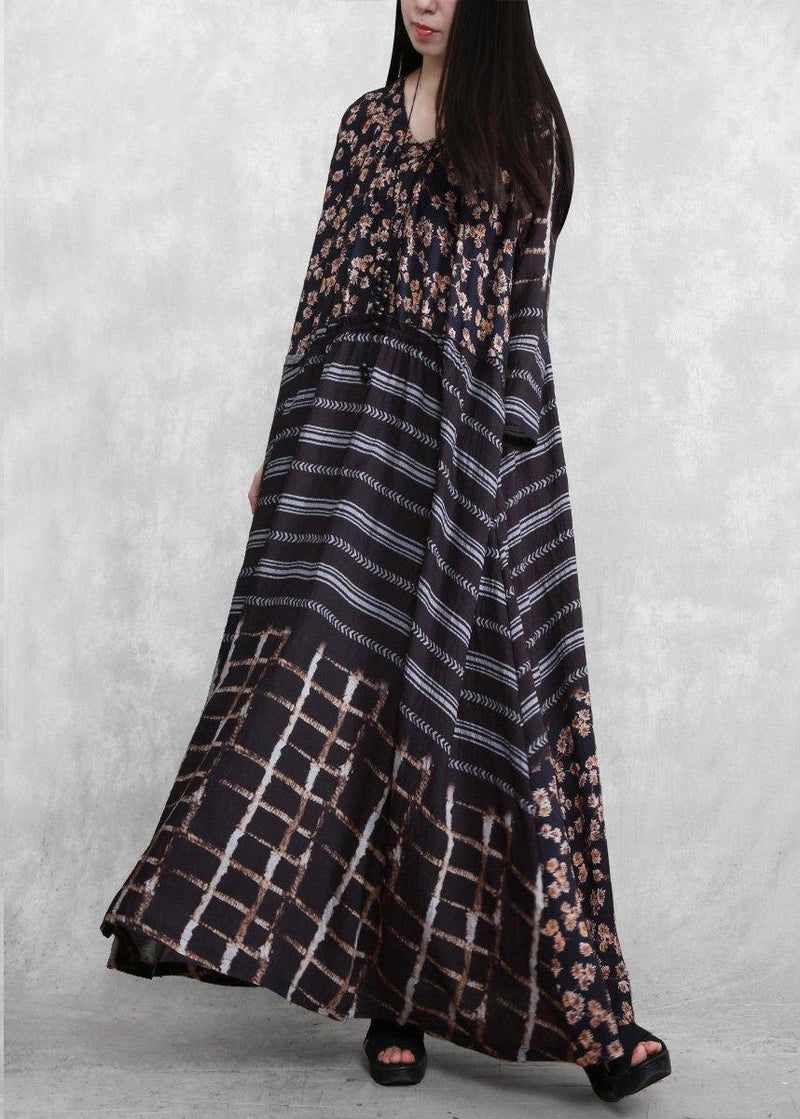 Style Black Print Long Maxi Dress