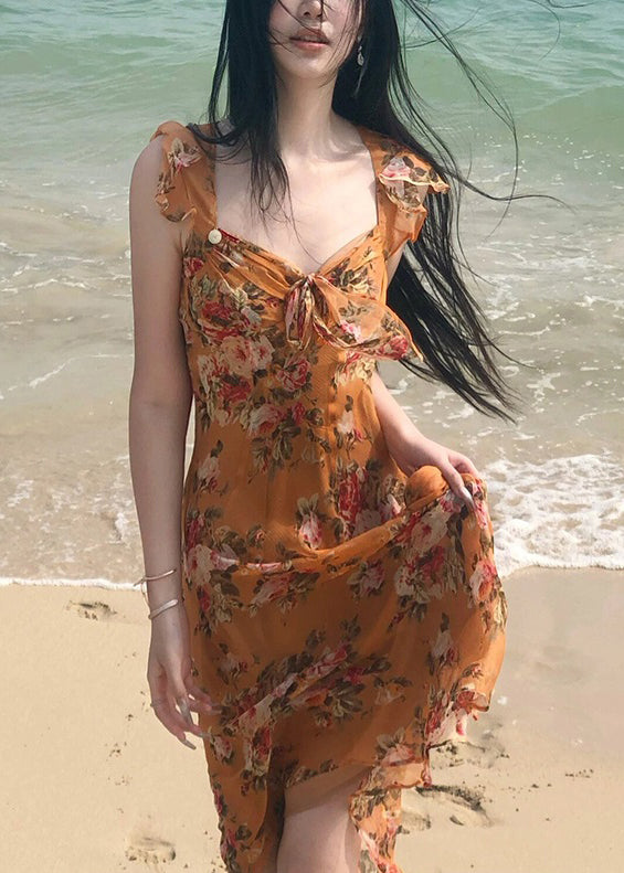Print Ruffled New Summer Holiday Dress