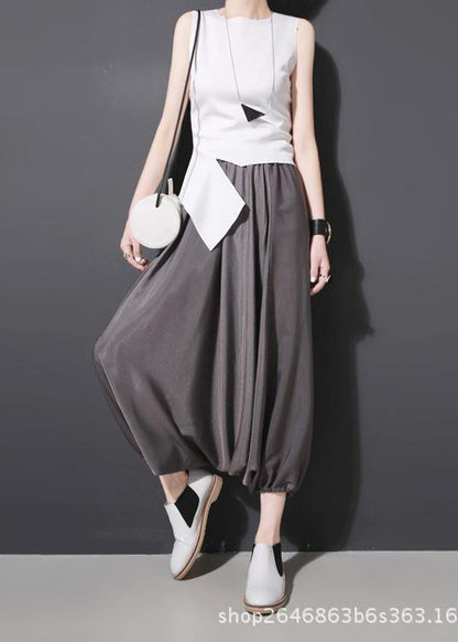 Grey Chiffon Lantern Pants Summer