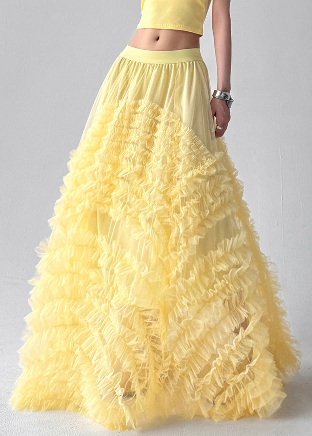 Yellow Original Design Tulle Skirt Summer