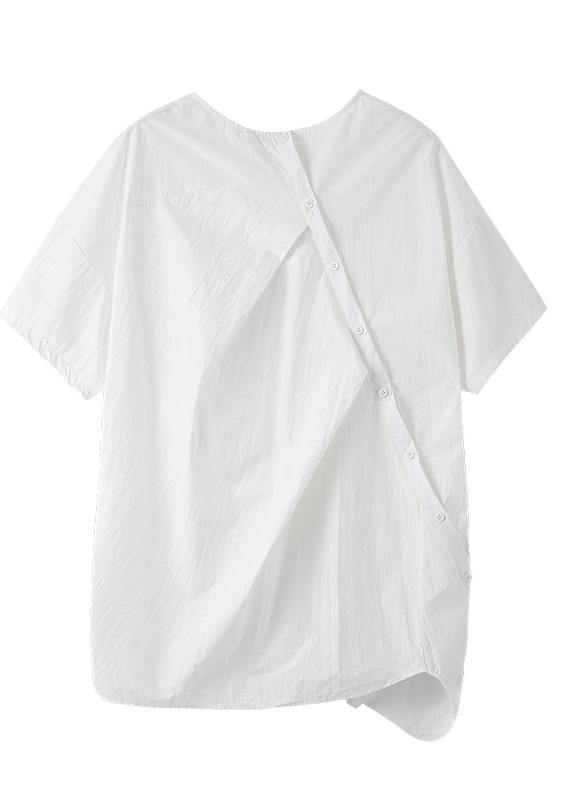 White Cinched Cotton Top Summer