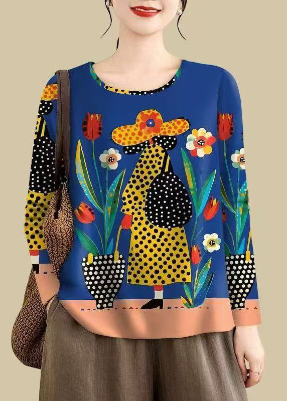 Orange Cat Novelty Oversized Print Cotton Shirts Fall