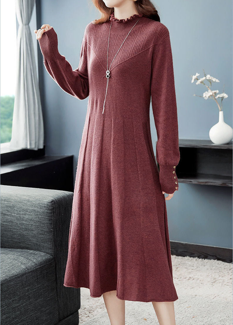 Mulberry Ruffled Exra Large Hem Knit Sweater Dress Winter