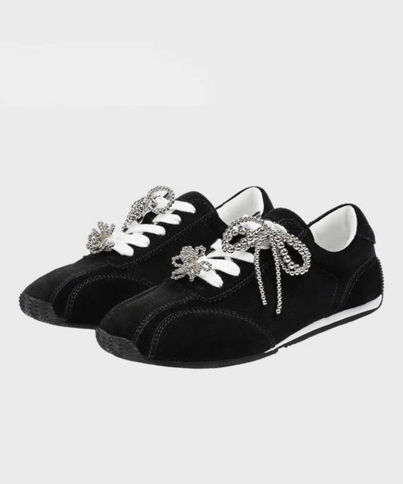 New Black Lace Up Sports Leisure Shoes