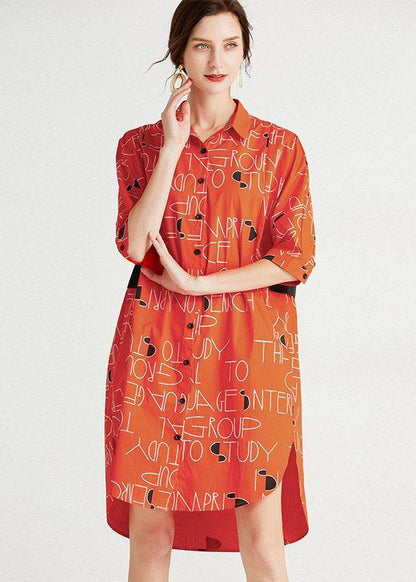 Stylish Green Patchwork Print Button Fall Cotton Half Sleeve Dress