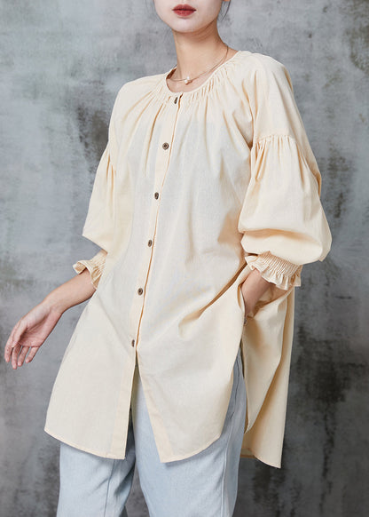 Apricot Oversized Cotton Shirt Spring