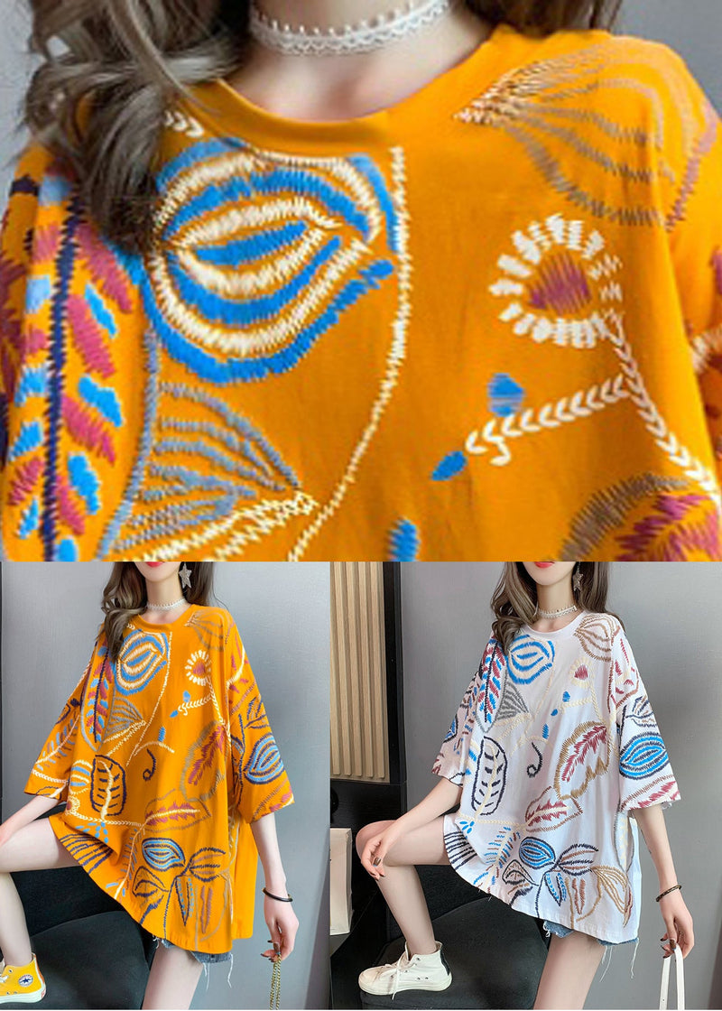White Embroidered Top Short Sleeve