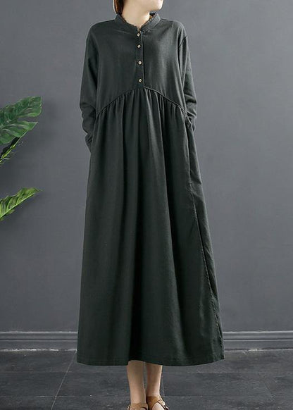 Diy Patchwork Cinched Clothes Tunic Gray Robes Dress