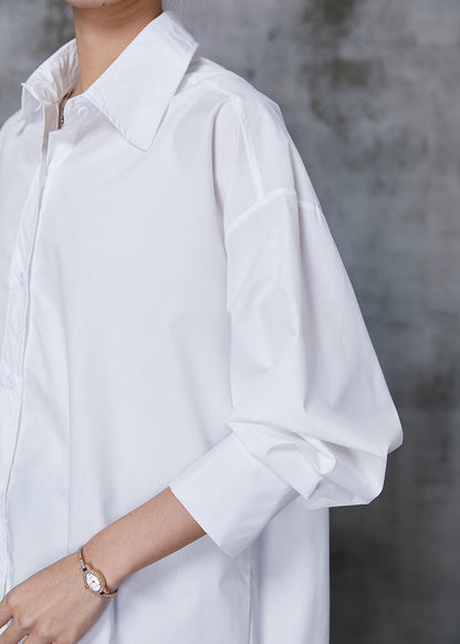 Classy White Oversized Cotton Shirts Spring