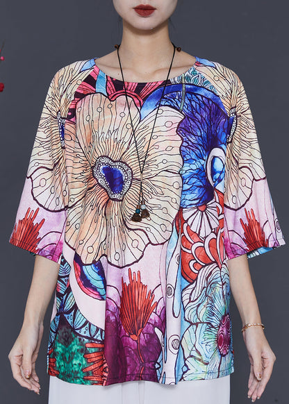 Apricot Silk Blouse Top Oversized Summer