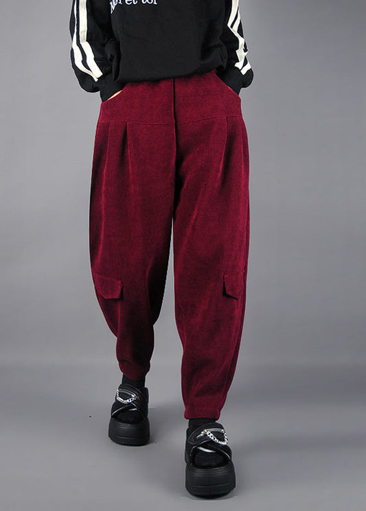Mulberry Oversized Pockets Corduroy Pants Spring