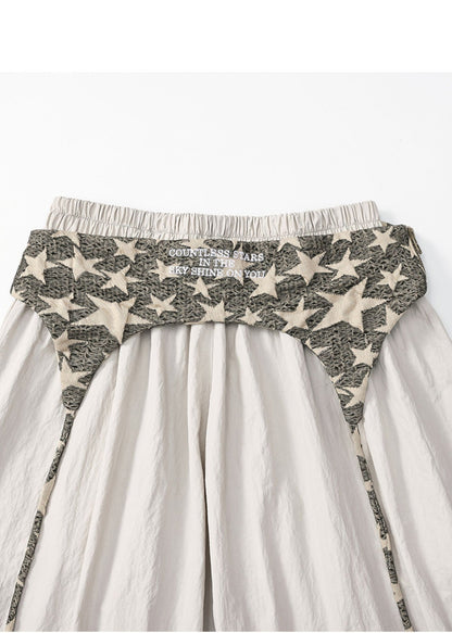 Apricot Oversized Wrinkled Spandex Wide Leg Pants Spring