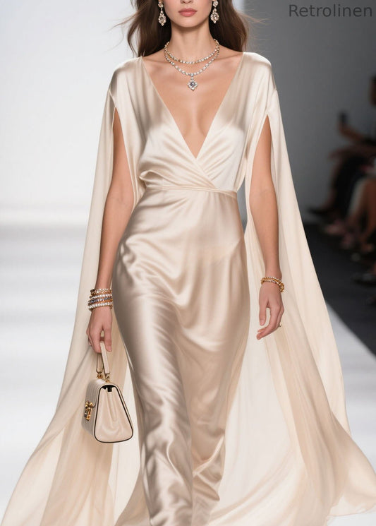 Boutique V Neck Patchwork Chiffon Long Dresses Summer