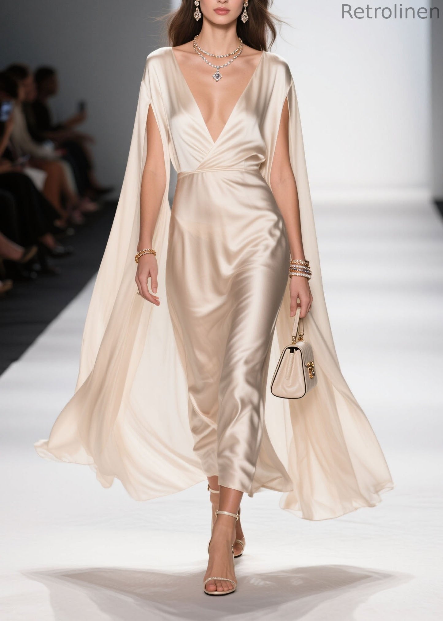 Boutique V Neck Patchwork Chiffon Long Dresses Summer