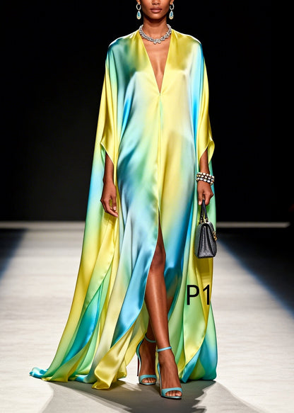 Classy Gradient Color Oversized Chiffon Holiday Dress Summer