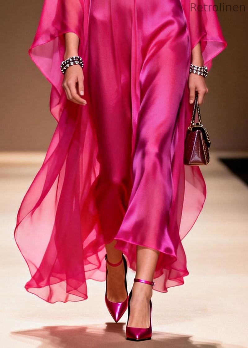 Rose Draping Chiffon Beach Dress Oversized Summer