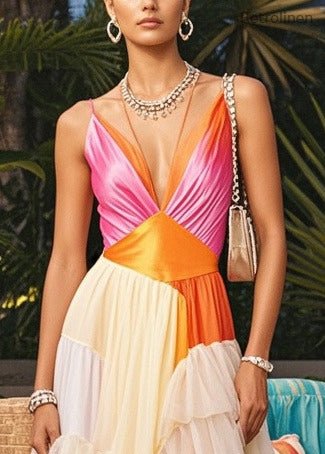 Multicolored Patchwork Tulle Sundress Exra Large Hem Summer