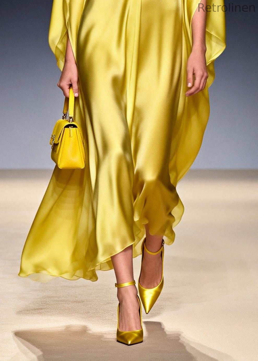 Fine Yellow V Neck Draping Chiffon Holiday Dresses Summer